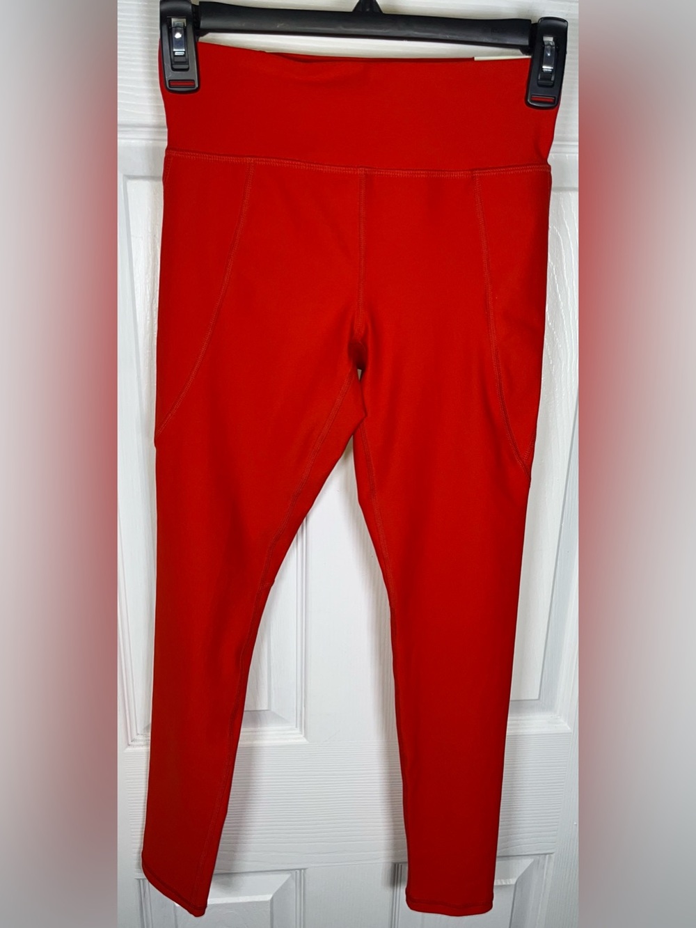 OLD NAVY Kids Girls High Rise Large (10-12) PowerSoft Leggings Bright Orange Red